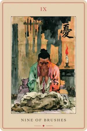 Nine of Brushes — The Tarot of Beijing
