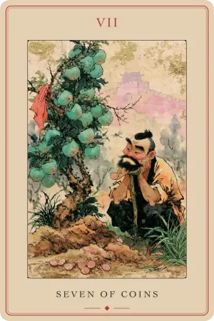 Seven of Coins — The Tarot of Beijing