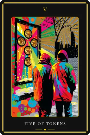 Five of Tokens — The Tarot of New York City
