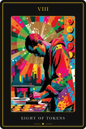 Eight of Tokens — The Tarot of New York City