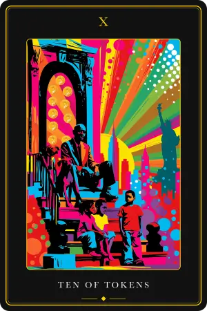 Ten of Tokens — The Tarot of New York City